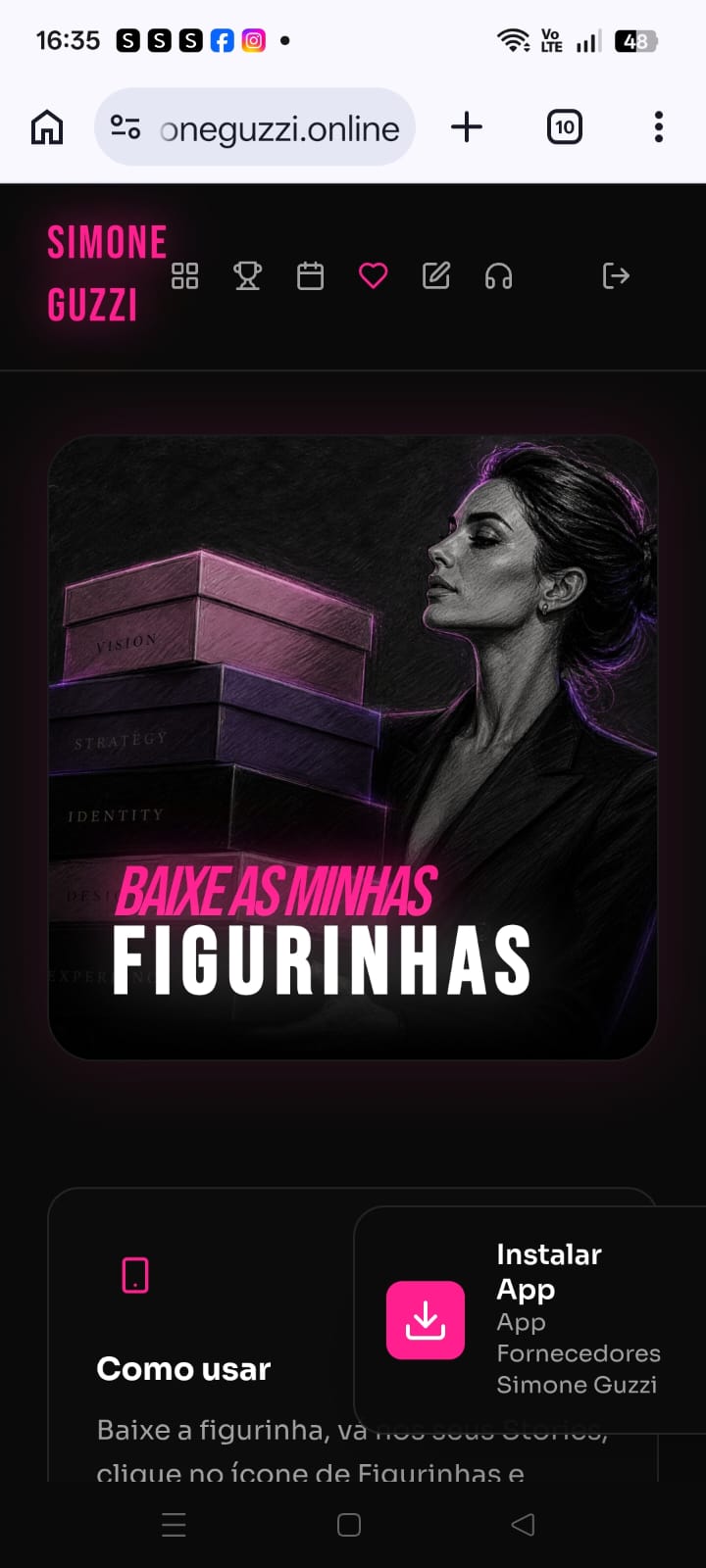 Figurinhas exclusivas
